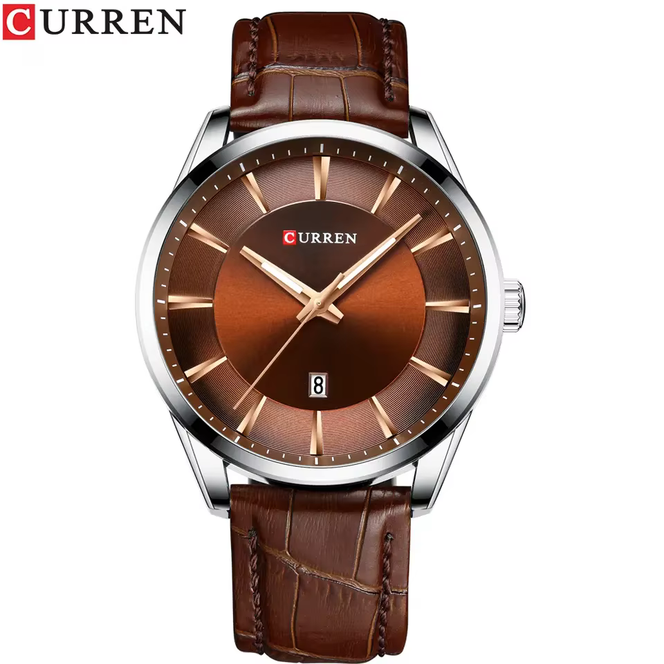 Curren Luminous Leather Watch With Date